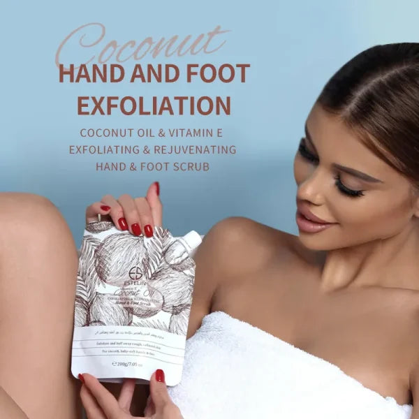 Estelin Coconut Oil & Vitamin E Exfoliating & Rejuvenating Hand & Foot Scrub – 200g